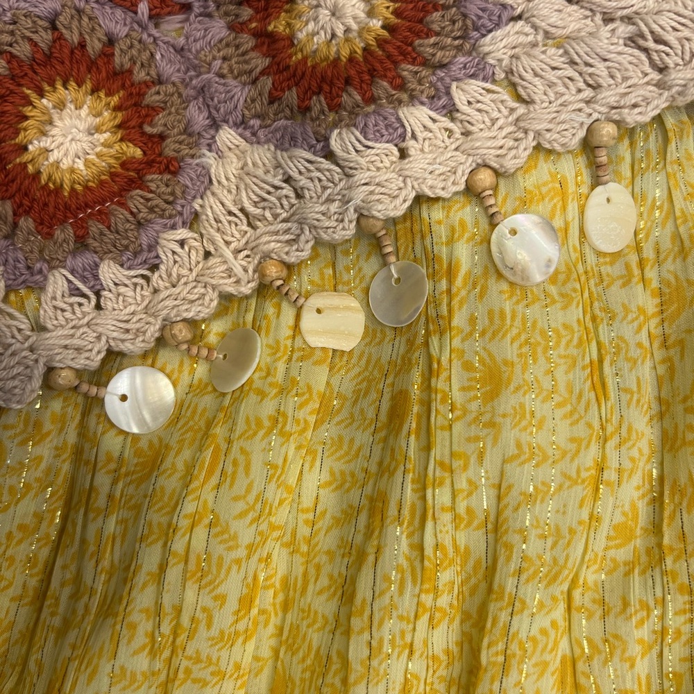 Zara Yellow and Cream Crochet Dress - Picture 3 of 9